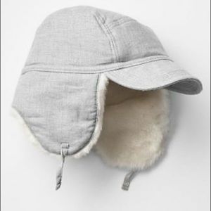 Gap flannel faux fur trapper hat